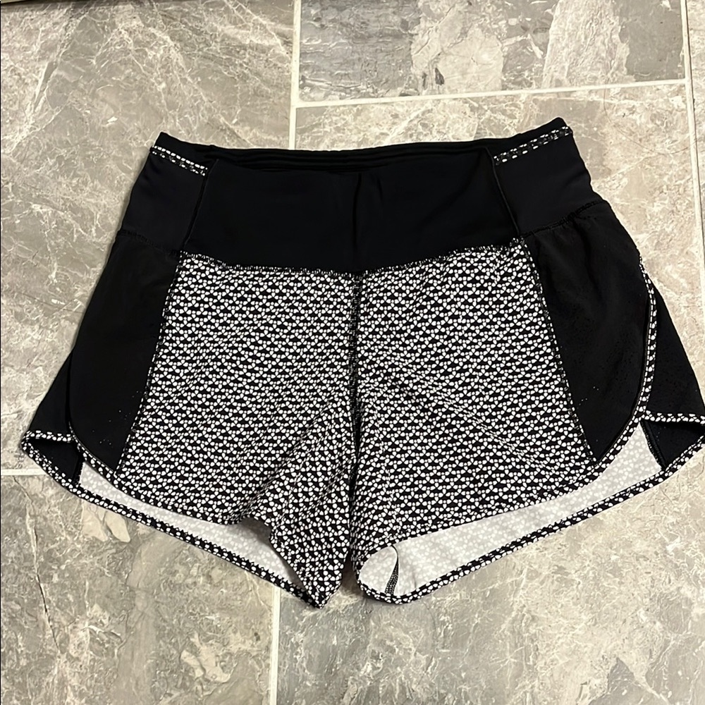 Lululemon Black and White Athletic Shorts